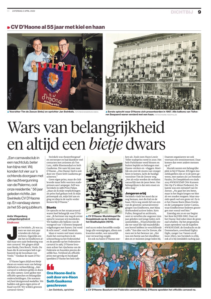 2022 04 02 ED CV D'Haone al 55 jaar met kiel en haan