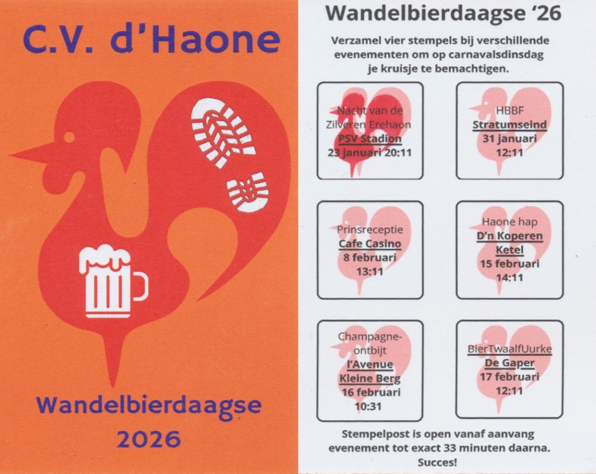 2026 Wandelbierdaagsekaart