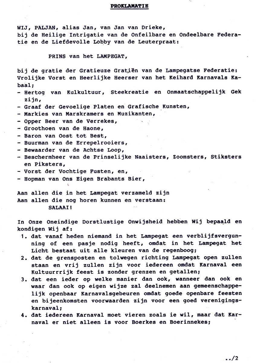 Proklamatie Paljan blad 1